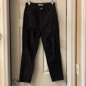 Pacsun Black High Rise Ripped Jeans